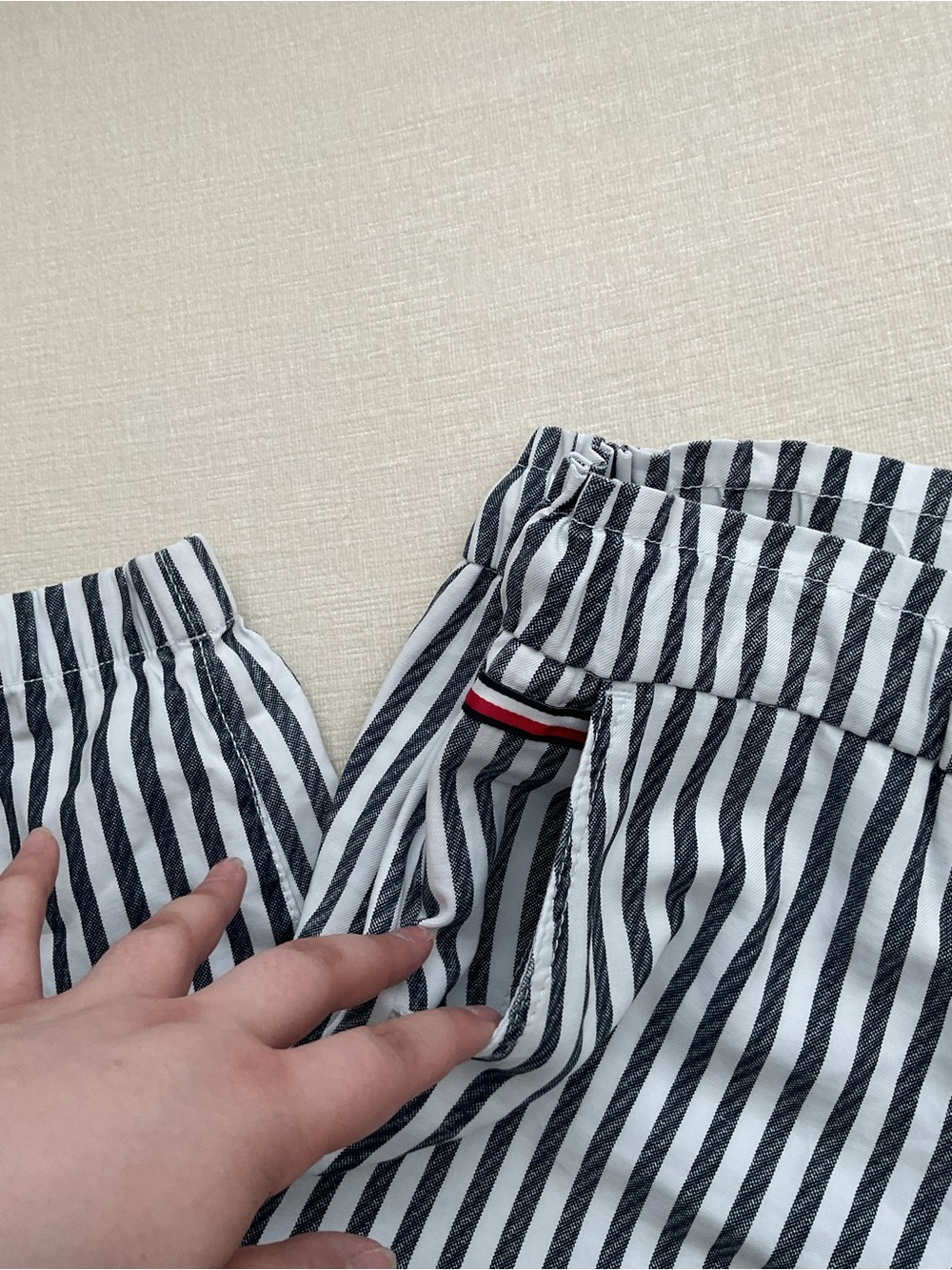 Tommy Hilfiger Black and White Vertical Stripe Joggers - Picture 6 of 8